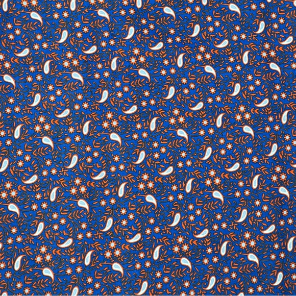 ABS Bohemian Blue Floral Cotton Fabric - Picture 1 of 1